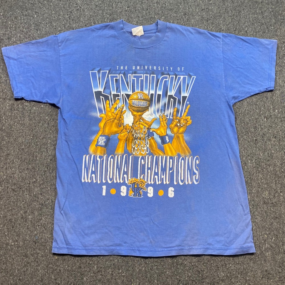 College Concepts Kentucky Wildcats TShirt Sz XL Mens Blue 90s National Champions